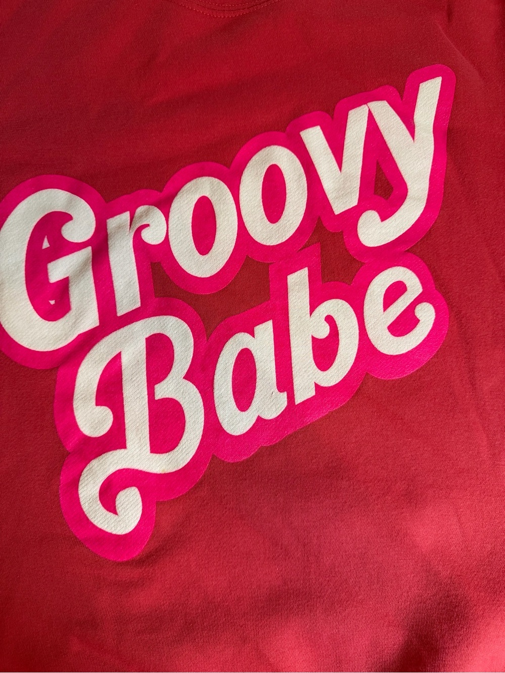 Pacific & Co Groovy Babe Pink Graphic Sweatshirt 1XL Retro Y2K Plus Size Pink - Picture 3 of 8